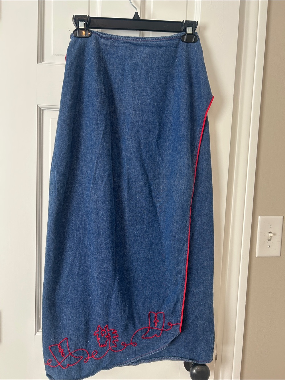 Vintage 80’s wrap skirt with western embroidery